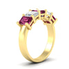 Load image into Gallery viewer, emerald-cut-5-stone-wedding-band-pink-sapphire-4-carat-in-yellow-gold-fdwb8008emgsadrpiangle2-4.00ct-nl-yg