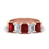 Load image into Gallery viewer, emerald-cut-5-stone-wedding-band-ruby-4-carat-in-rose-gold-fdwb8008emgrudrsleep-4.00ct-nl-rg
