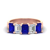 Load image into Gallery viewer, emerald-cut-5-stone-wedding-band-sapphire-4-carat-in-rose-gold-fdwb8008emgsablsleep-4.00ct-nl-rg