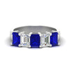Load image into Gallery viewer, emerald-cut-5-stone-wedding-band-sapphire-4-carat-in-white-gold-fdwb8008emgsablsleep-4.00ct-nl-wg
