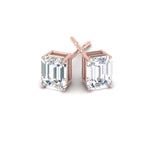 Load image into Gallery viewer, Emerald Cut Diamond Stud Earrings