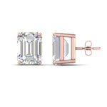 Load image into Gallery viewer, Emerald Cut Diamond Stud Earrings