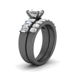 Load image into Gallery viewer, emerald-cut-accent-emerald-cut-diamond-wedding-set-in-black-gold-FD9591EMANGLE3-NL-BG