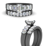 Load image into Gallery viewer, emerald-cut-accent-emerald-cut-diamond-wedding-set-in-black-gold-FD9591EMANGLE3-NL-BG