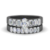 Load image into Gallery viewer, emerald-cut-accent-oval-diamond-wedding-set-in-black-gold-FD9591OVANGLE3-NL-BG