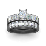 Load image into Gallery viewer, emerald-cut-accent-radiant-diamond-wedding-set-in-black-gold-FD9591RAANGLE3-NL-BG