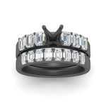 Load image into Gallery viewer, emerald-cut-accent-semi-mount-diamond-wedding-set-in-black-gold-FD9591SMANGLE3-NL-BG