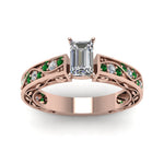 Load image into Gallery viewer, emerald-cut-antique-filigree-diamond-ring-with-emerald-in-14K-rose-gold-FDENS3543EMRGEMGRANGLE5-NL-RG