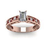 Load image into Gallery viewer, emerald-cut-antique-filigree-diamond-ring-with-ruby-in-14K-rose-gold-FDENS3543EMRGRUDRANGLE5-NL-RG