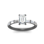 Load image into Gallery viewer, Emerald Cut Baguette Thin Band Engagement Ring