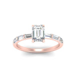 Load image into Gallery viewer, Emerald Cut Baguette Thin Band Engagement Ring