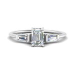 Load image into Gallery viewer, emerald-cut-bar-baguette-3-stone-diamond-engagement-ring-in-FDENS100EMR-NL-WG