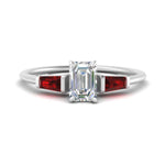 Load image into Gallery viewer, emerald-cut-bar-baguette-3-stone-ruby-engagement-ring-in-FDENS100EMRGRUDR-NL-WG