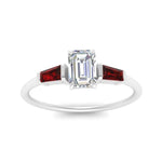 Load image into Gallery viewer, emerald-cut-bar-baguette-3-stone-ruby-engagement-ring-in-FDENS100EMRGRUDR-NL-WG