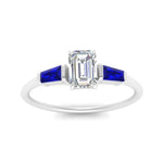 Load image into Gallery viewer, emerald-cut-bar-baguette-3-stone-sapphire-engagement-ring-in-FDENS100EMRGSABL-NL-WG