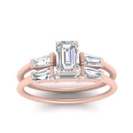Load image into Gallery viewer, emerald-cut-bar-set-diamond-ring-with-matching-3-baguette-wedding-band-in-FDENS100EM-NL-RG