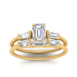 Load image into Gallery viewer, Emerald-Cut-Bar-Baguette-3-Stone-Lab-Diamond-Engagement-Ring-In-FDENS100RANGLE-YG