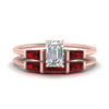 Load image into Gallery viewer, emerald-cut-bar-set-ruby-ring-with-matching-3-baguette-wedding-band-in-rose-gold-FDENS100EMGRUDR-NL-RG