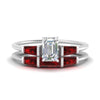 Load image into Gallery viewer, emerald-cut-bar-set-ruby-ring-with-matching-3-baguette-wedding-band-in-white-gold-FDENS100EMGRUDR-NL-WG