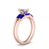 Load image into Gallery viewer, emerald-cut-bar-set-sapphire-ring-with-matching-3-baguette-wedding-band-in-rose-gold-FDENS100EMGSABLANGLE2-NL-RG