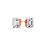 Load image into Gallery viewer, Emerald Cut Diamond Stud Earrings