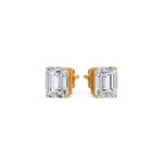 Load image into Gallery viewer, Emerald Cut Diamond Stud Earrings