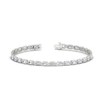 Load image into Gallery viewer, Emerald Cut Bezel Tennis Diamond Bracelet 4.65 Carat