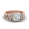 Load image into Gallery viewer, emerald-cut-black-diamond-channel-band-celtic-bridal-set-in-rose-gold-fdens2255emgblacksleep-nl-rg-ws2
