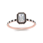 Load image into Gallery viewer, emerald-cut-black-diamond-halo-petite-engagement-ring-in-rose-gold-FD8523EMRGBLACKANGLE3-NL-RG