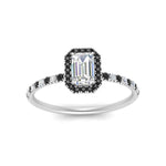 Load image into Gallery viewer, emerald-cut-black-diamond-halo-petite-engagement-ring-in-white-gold-FD8523EMRGBLACKANGLE3-NL-WG
