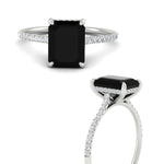 Load image into Gallery viewer, emerald-cut-black-onyx-under-halo-wedding-ring-with-diamond-in-white-gold-FD9788EMRGBLACK-NL-WG.jpg