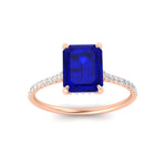 Load image into Gallery viewer, emerald-cut-blue-sapphire-under-halo-wedding-ring-with-diamond-in-rose-gold-FD9788EMRGSABL-NL-RG.jpg