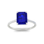 Load image into Gallery viewer, emerald-cut-blue-sapphire-under-halo-wedding-ring-with-diamond-in-white-gold-FD9788EMRGSABL-NL-WG.jpg