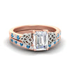 Load image into Gallery viewer, emerald-cut-blue-topaz-channel-band-celtic-bridal-set-in-rose-gold-fdens2255emgicbltosleep-nl-rg-ws2