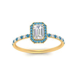 Load image into Gallery viewer, emerald-cut-blue-topaz-halo-petite-engagement-ring-in-yellow-gold-FD8523EMRGICBLTOANGLE3-NL-YG