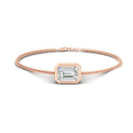 Load image into Gallery viewer, 3-carat-bezel-set-lab-emerald-chain-bracelet