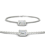 Load image into Gallery viewer, 3 Carat Bezel Set Lab Emerald Chain Bracelet