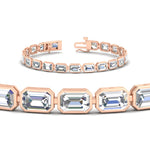 Load image into Gallery viewer, Emerald Cut Diamond Bezel Tennis Bracelet 10.50 Carat