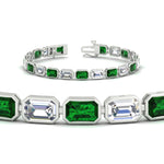 Load image into Gallery viewer, Emerald Cut Diamond Bezel Tennis Bracelet 10.50 Carat