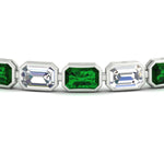 Load image into Gallery viewer, Emerald Cut Diamond Bezel Tennis Bracelet 10.50 Carat