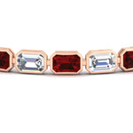 Load image into Gallery viewer, emerald-cut-diamond-bezel-tennis-bracelet-10-50-carat