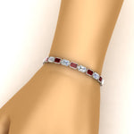 Load image into Gallery viewer, Emerald Cut Diamond Bezel Tennis Bracelet 10.50 Carat