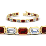 Load image into Gallery viewer, Emerald Cut Diamond Bezel Tennis Bracelet 10.50 Carat