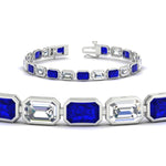 Load image into Gallery viewer, Emerald Cut Diamond Bezel Tennis Bracelet 10.50 Carat