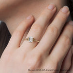 Load image into Gallery viewer, emerald-cut-diamond-celtic-solitaire-ring-in-yellow-gold-FD8541R-EMR-YG-HAND?v=1758624140