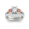 Load image into Gallery viewer, emerald-cut-diamond-channel-band-celtic-bridal-set-in-white-gold-fdens2255emangle5-nl-wg-ws2