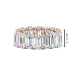 Load image into Gallery viewer, emerald-cut-diamond-eternity-band-9.50-carat-in-rose-gold-FD-EWB10850-9.5CT-NL-RG