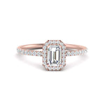 Load image into Gallery viewer, emerald-cut-diamond-halo-petite-engagement-ring-in-rose-gold-FD8523EMRANGLE3-NL-RG