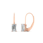 Load image into Gallery viewer, emerald-cut-diamond-leverback-3-ct.-solitaire-earrings-in-rose-gold-FDEAR-9225EM-3.00 CT-NL-RG