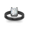 Load image into Gallery viewer, emerald-cut-diamond-solitaire-ring-with-ribbed-band-detail-in-black-gold-fdenr11663emangle5-nl-bg